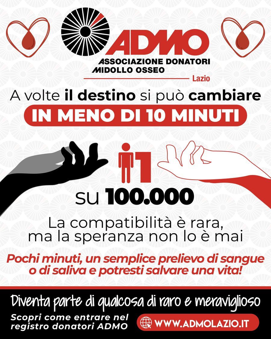 Campagna ADMO Lazio: a volte il destino si può cambiare in meno di 10 minuti