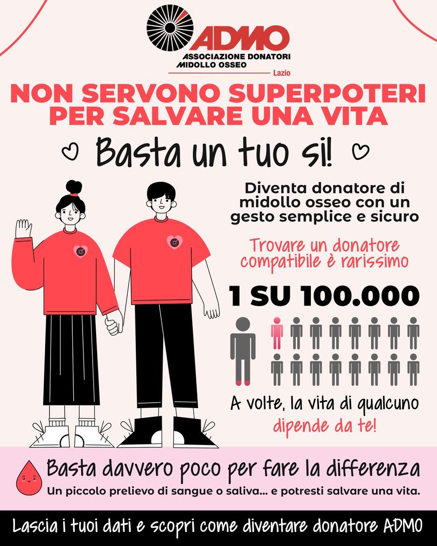 Campagna ADMO Lazio: non servono superpoteri per salvare una vita, basta un tuo sì