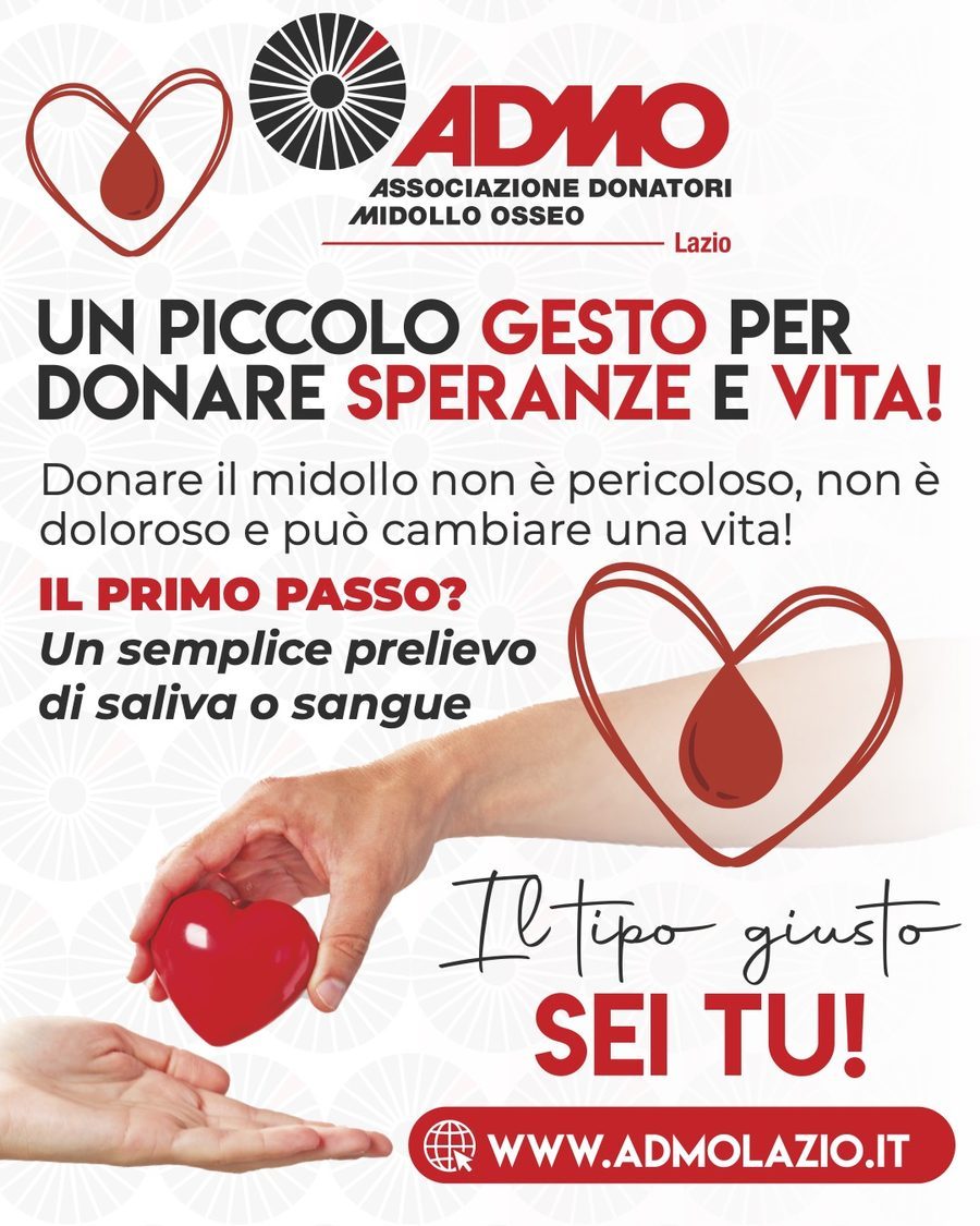 Campagna ADMO Lazio: un piccolo gesto per donare speranze e vita, il tipo giusto sei tu